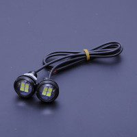 Дневные ходовые огни ДХО глазки врезные LED D23 мм / 3W / 12V / Зеленые 2 шт