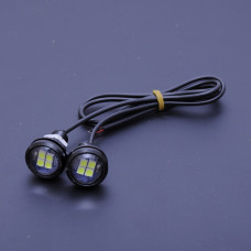 Денні ходові вогні ДХО очі врізні LED D23 мм / 3W / 12V / Зелені 2 шт