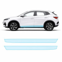 Антигравийная защитная бронепленка по лекалам для BYD Atto 3 (Yuan Plus) I facelift 2025- нижняя зона кузова пороги