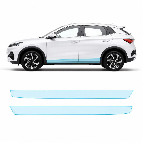 Антигравійна захисна бронеплівка за лекалами для BYD Atto 3 (Yuan Plus) I facelift 2025- нижня зона кузова пороги
