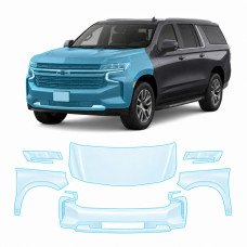 Антигравійна захисна бронеплівка за лекалами для Chevrolet Suburban IV 2021- передня частина авто (капот бампер крила))