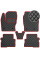 Килимки в салон для Ford C-Max 2010- Екошкіра Червоні 5 шт (Rombus)