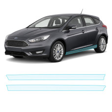 Антигравийная защитная бронепленка по лекалам для Ford Focus III facelift 2015-2018 - нижняя зона кузова пороги