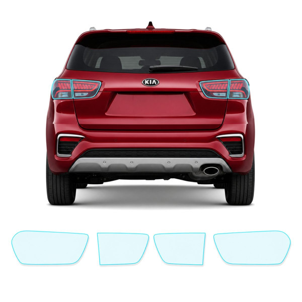 Антигравийная защитная бронепленка по лекалам для Kia Sorento UM facelift 2018-2020 - задние фонари стопы