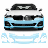 Антигравійна захисна бронеплівка за лекалами для BMW 5 Series G30 facelift 2020-2023 - передній бампер