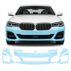 Антигравийная защитная бронепленка по лекалам для BMW 5 Series G30 facelift 2020-2023 - передний бампер