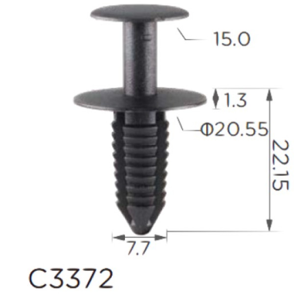 Кліпса кріплення Натискна Розпірна Багажник Mercedes A2309900092 C3372