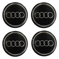 Наклейка на ковпак Audi 90 мм чорний 4 шт