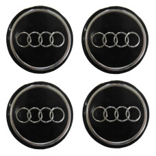 Наклейка на ковпак Audi 60 мм чорний 4 шт