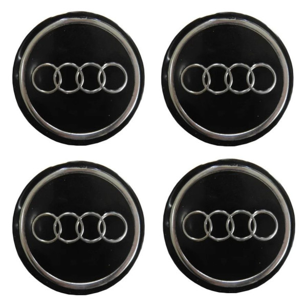 Наклейка на ковпак Audi 90 мм чорний 4 шт