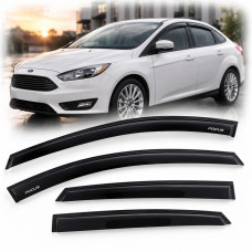Дефлектори вікон вітровики для Ford Focus 3 2011-2018 Седан- Хечбек Скотч 3M Voron Glass