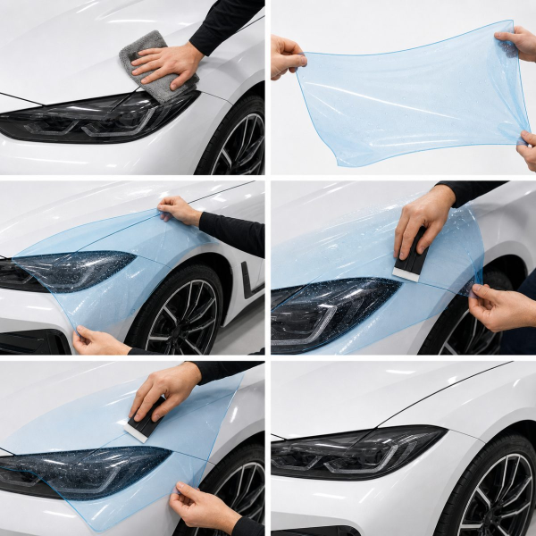 Антигравийная защитная бронепленка по лекалам для BMW i4 G26 2021- нижняя зона кузова пороги