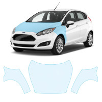 Антигравийная защитная бронепленка по лекалам для Ford Fiesta VI facelift 2013-2017 - капот и передние крылья