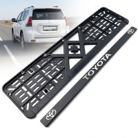 Рамка номера Toyota засувка 3D напис Хромований / Поліпропілен гнучкий морозостійкий