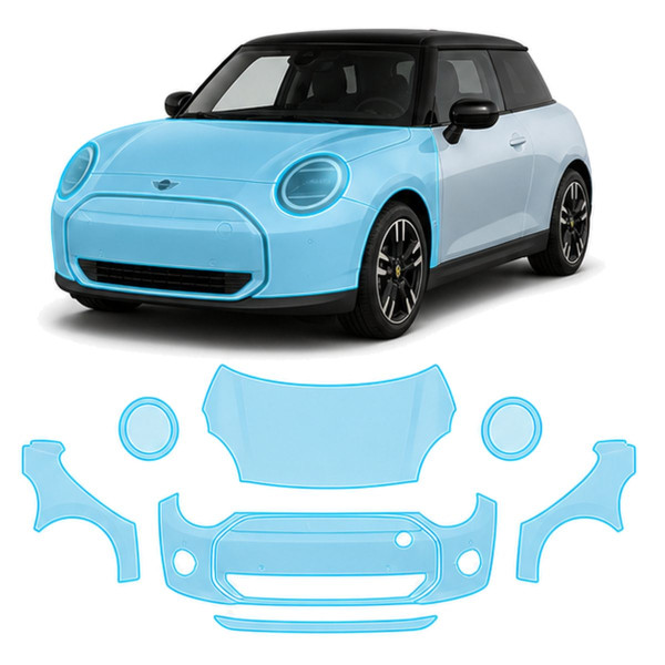 Антигравійна захисна бронеплівка за лекалами для Mini Cooper Electric J01 2024- передня частина авто (капот бампер крила))