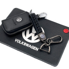 Автонабор №44 для Volkswagen / Коврик панели / Брелок с карабином и чехол для автоключей с логотипом