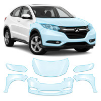 Антигравийная защитная бронепленка по лекалам для Honda HR-V (US/глобальний) II 2015-2018 - передняя часть авто (капот бампер фары крылья)