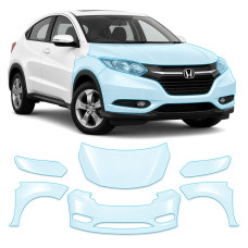 Антигравійна захисна бронеплівка за лекалами для Honda HR-V (US/глобальний) II 2015-2018 - передня частина авто (капот бампер крила))