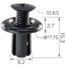 Кліпса розпірні Kia, Hyundai, Ford, Mazda, Ford, Chevrolet 1-833, 11036 (C1542)