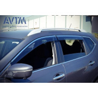 Дефлекторы окон ветровики Nissan Qashqai 2014- (с хром молдингом)