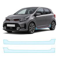 Антигравійна захисна бронеплівка за лекалами для Kia Picanto JA facelift 2020- нижня зона кузова пороги
