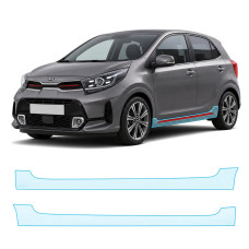 Антигравийная защитная бронепленка по лекалам для Kia Picanto JA facelift 2020- нижняя зона кузова пороги
