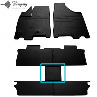 Водительский резиновый коврик задний средний для Toyota Sienna III 2010- 6 seats