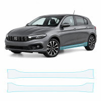 Антигравийная защитная бронепленка по лекалам для Fiat Tipo II facelift 2021-2024 - нижняя зона кузова пороги