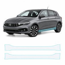 Антигравийная защитная бронепленка по лекалам для Fiat Tipo II facelift 2021-2024 - нижняя зона кузова пороги