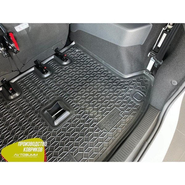 Автомобильный коврик в багажник Renault Lodgy 2019,5- раздел. 3-й ряд / Резиновый (Avto-Gumm)