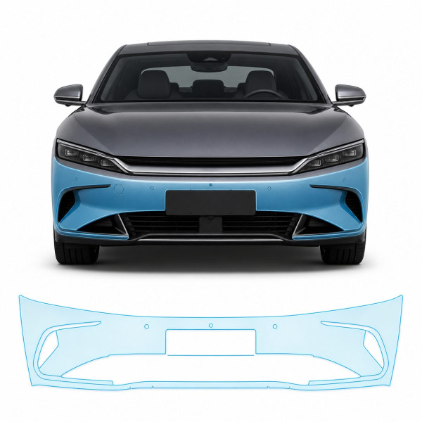 Антигравийная защитная бронепленка по лекалам для BYD Han II facelift 2023- передний бампер