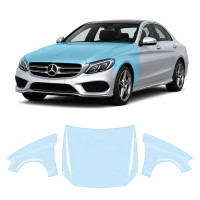 Антигравійна захисна бронеплівка за лекалами для Mercedes-Benz C-Class W205 2014-2018 - капот і передні крила