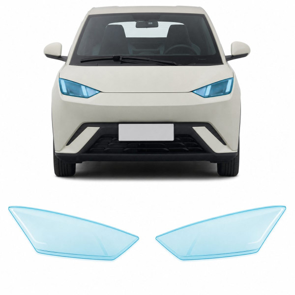 Антигравийная защитная бронепленка по лекалам для BYD Seagull (Dolphin Surf) I 2023- оптика (фары и ПТФ)