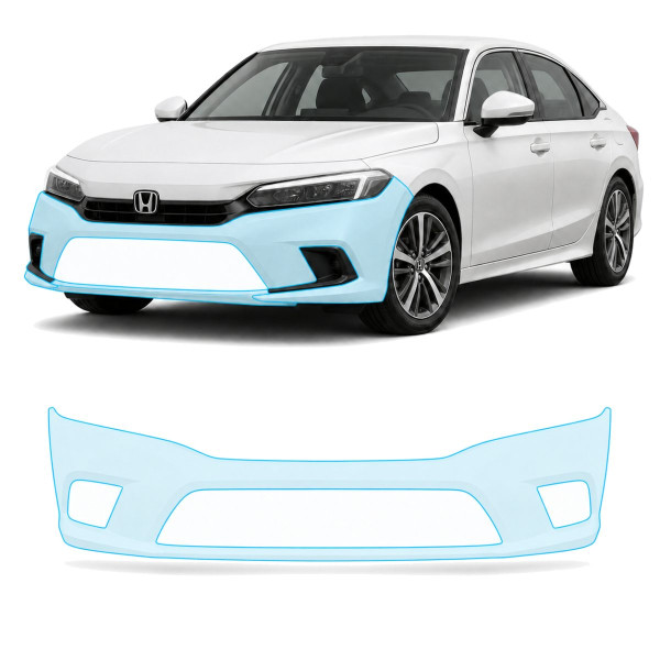 Антигравийная защитная бронепленка по лекалам для Honda Civic XI 2021- передний бампер