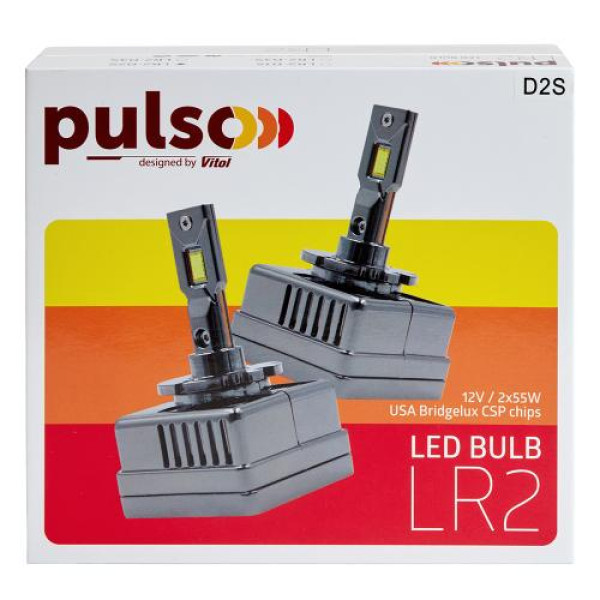LED лампы для авто Pulso LR2-D2S USA Bridgelux CSP chips 12V 2*55W 10000Lm 6000k