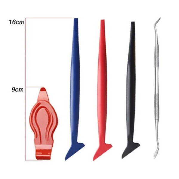 Комплект інструменту для тонування скла та наклейки вінілових плівок PRO №2 (5 в 1)