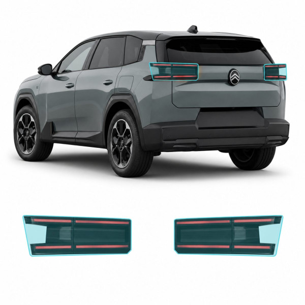 Антигравийная защитная бронепленка по лекалам для Citroen C5 Aircross II 2025- задние фонари стопы