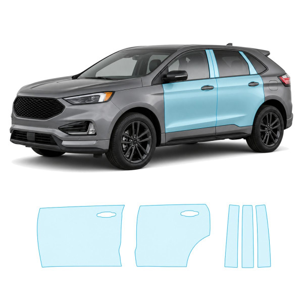 Антигравійна захисна бронеплівка за лекалами для Ford Edge (US) II facelift 2019-2024 - зони дверей і стійки вікон