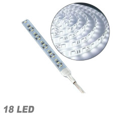 Лента диодная алюминий 12V - 12,5 см - 2А 18LED - в силиконе эффект сплошной ленты Белый свет (4014)