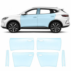 Антигравійна захисна бронеплівка за лекалами для BYD Song Plus I facelift 2023- зони дверей і стійки вікон