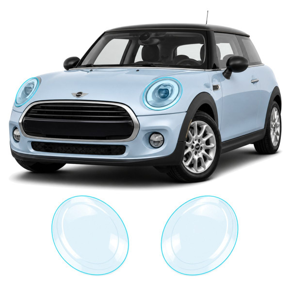 Антигравійна захисна бронеплівка за лекалами для Mini Cooper F56 2014-2018 - оптика (фари та ПТФ)