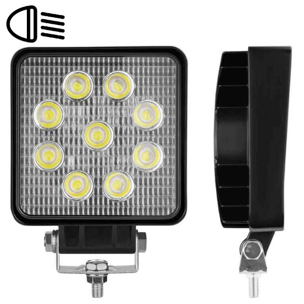 LED фара Brevia Flood Близьке світло 10-30V 27W (9x3W) 1980Lm Алюмінієвий корпус IP68 (10642QSX1)