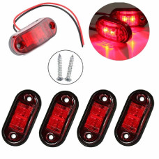 LED Габарит 65 х 28 мм 12/24V два диода Красный 4 шт (BD-0015R)