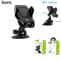 Автодержатель для телефона HOCO CA31 на присоске жесткая ножка Black