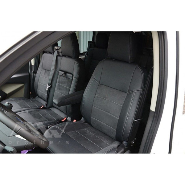 Авточохли модельні MW Brothers для Ford Transit Custom (1+2) c 2012-2023 Серія Leather Style