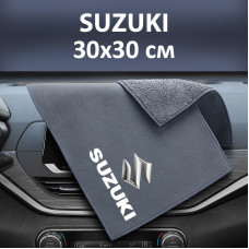 Флисовое полотенце для авто с логотипом Suzuki 30х30 см