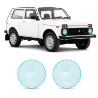 Антигравийная защитная бронепленка по лекалам для LADA Niva 2121 1977-2020 - оптика (фары и ПТФ)