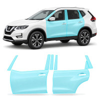 Антигравийная защитная бронепленка по лекалам для Nissan Rogue / X-Trail T32 facelift 2017-2022 - зоны дверей и стойки окон