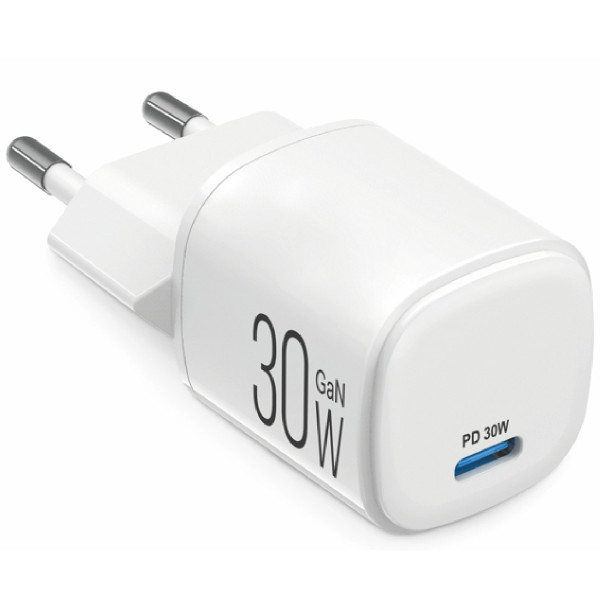Сетевое зарядное устройство Brevia ePowerGaN PD30W USB-C белый 44030GCW
