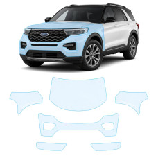 Антигравійна захисна бронеплівка за лекалами для Ford Explorer (US) VI 2020-2023 - передня частина авто (капот бампер крила))
